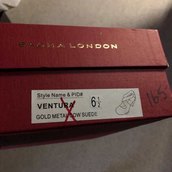 Sacha London Gold Metal Ventura cross strap round toe Heels size 6.5 - Picture 13 of 15
